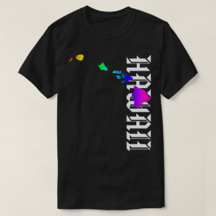 T-SHIRT HAWAII ÎLES NEON RAINBOW