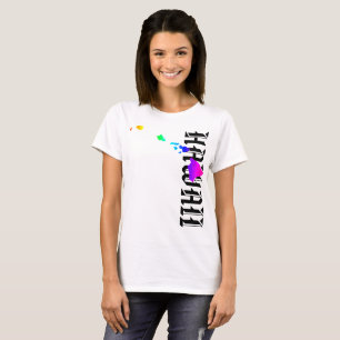 T-SHIRT HAWAII ÎLES NEON RAINBOW