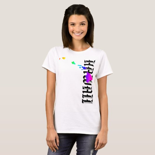 T-SHIRT HAWAII ÎLES NEON RAINBOW (Devant entier)