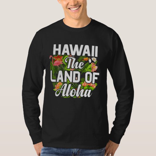 T-shirt Hawaii island of sun beach waves and palm trees (Devant)