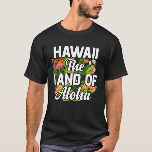 T-shirt Hawaii island of sun beach waves and palm trees (Devant)