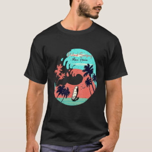 T-shirt Hawaii Maui Plage Vent Surf Rétro Vague Été F