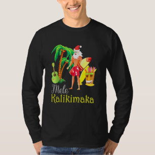 T-shirt Hawaii Mele Kalikimaka Père Noël Surfing Christmas