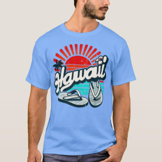 T-shirt Hawaii Oahu Flop Sandales Summer Beach Retro T