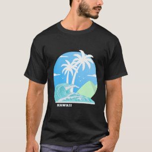 T-shirt Hawaii Palms Island South Seas Surfing Aloha Souve