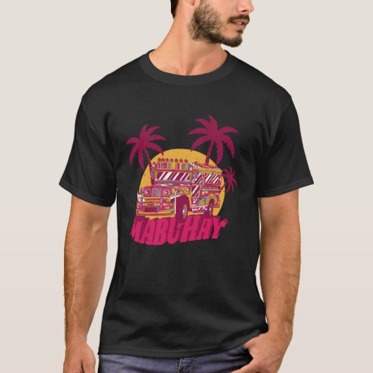 T-shirt Hawaii Philipines bus coloured psy (Devant)