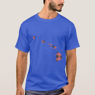 T-shirt Hawaii plaid en rose