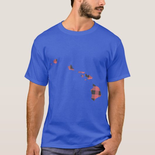 T-shirt Hawaii plaid en rose (Devant)