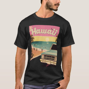 T-shirt Hawaii Retro Beach Vacances Souvenir Surf hawaïen