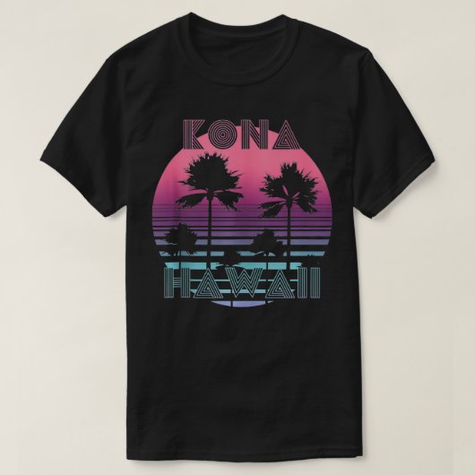 T-shirt Hawaii Sunset Sun Surf Throwback Retro 80s (Design devant)