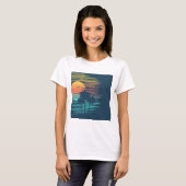 T-shirt Hawaii Sunset Sunrise Graphic Topic Forêt tropical (Devant entier)