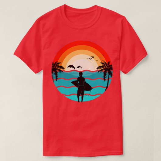 T-shirt Hawaii Surf Retro Illustration Surfer (Design devant)