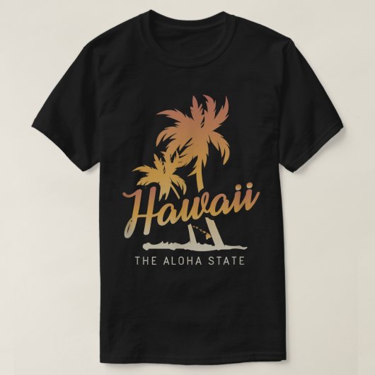 T-shirt Hawaii The Aloha StateAloha Hawaiian Palm TreeOhan (Design devant)