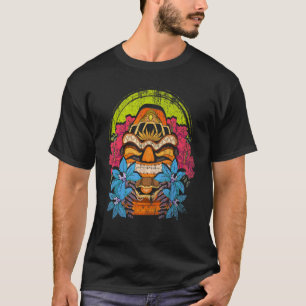 T-shirt Hawaii Totem Hawaiian Tiki Masque Polynésien Statu