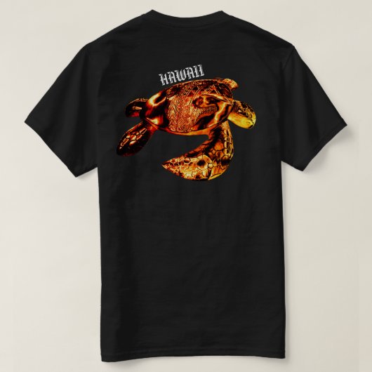 T-shirt Hawaii Tribal Honu Lava (Design dos)
