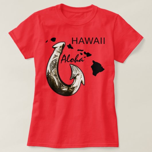 T-shirt Hawaii Tribal Hook ALOHA HAWAII (Design devant)