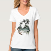 T-shirt Hawaii Tropical Palm Tree Island (Devant)