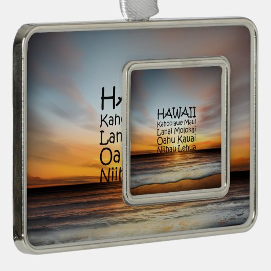 T-SHIRT Hawaii Verzilverd Kader Ornament (Rechts)