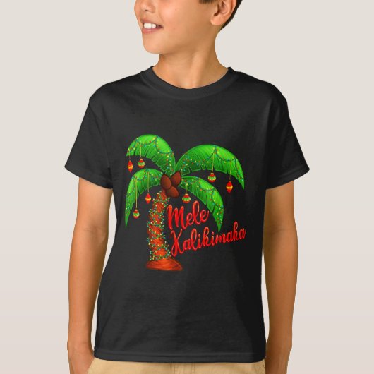 T-shirt Hawaiian Christmas Mele Kalikimaka Coconut Tree (Devant)