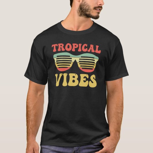T-shirt Hawaiian Hawaii Pineapple Tiki Tropical Vibes (Devant)
