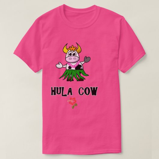 T-shirt Hawaiian Hula Dancing Cow Funny Dk (Design devant)