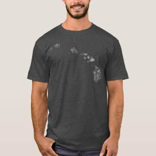 T-shirt Hawaiian Island Chain Topographie Carte topographi
