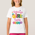 T-shirt Hawaiian Luau Birthday Girl été<br><div class="desc">Célébrez l'anniversaire avec ce t-shirt spécial,  design spécial et personnalisé</div>