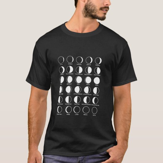 T-shirt Hawaiian Moon Phases Long Sleeve T Chemise (Devant)
