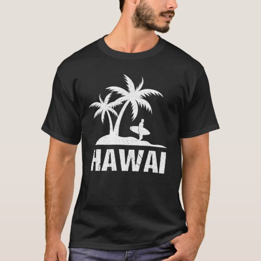 T-shirt Hawaiian Palm Tree Surf Surf Plage Vacation Haw (Devant)