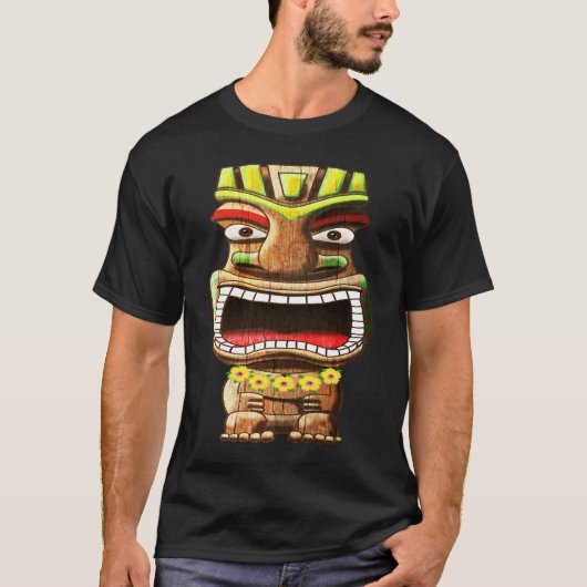 T-shirt Hawaiian Polynesian Tiki Statue (Devant)