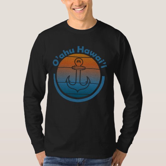T-shirt Hawaiian Sailor Anchor  Oahu Hawaii  Sailing (Devant)