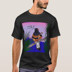 T-shirt Hawaiian Shama Bird jouant à l'ukulele