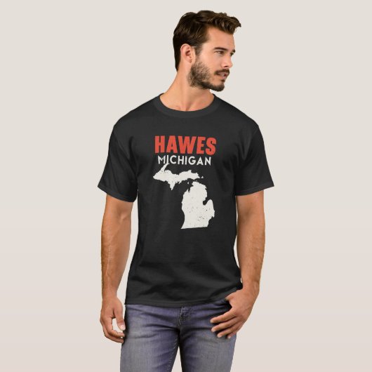 T-shirt Hawes Michigan USA State America Travel Michigania (Devant entier)
