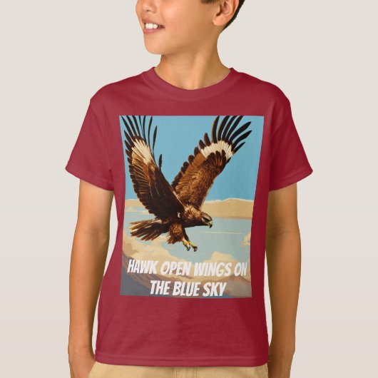 T-shirt "Hawk in Flight - Freedom & Power conçu " (Devant)