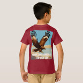 T-shirt "Hawk in Flight - Freedom & Power conçu " (Dos entier)