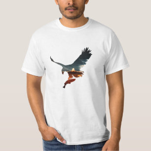 T-shirt Hawk met rood-driekleurig