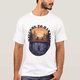 T-shirt Hawkins Upside-Down Split Scene