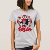 T-shirt Hazbin Hotel Rosie With Red Flowers Frame (Devant)