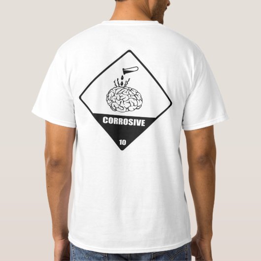 T-shirt HazMat Placard de cerveau corrosif (Dos)