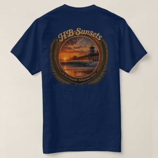 T-Shirt HB Sunsets Surf (Hommes)  (Design dos)