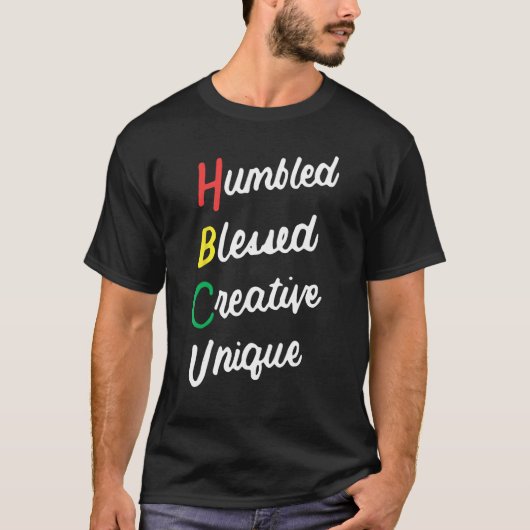 T-shirt HBCU Africain Humbled Blessé Creative Unique Noir (Devant)