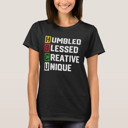 T-shirt HBCU Apparel African Humbled Blessed Creative Uniq (Devant)