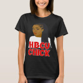 T-shirt HBCU Chick Red and White Braids Grad or Student (Devant)