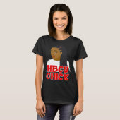 T-shirt HBCU Chick Red and White Braids Grad or Student (Devant entier)