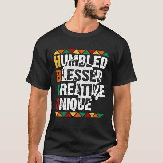 T-shirt HBCU Humbled Blessed Creative Unique Afro College (Devant)