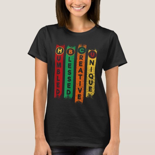 T-shirt HBCU Humbled Blessed Creative Unique Black College (Devant)
