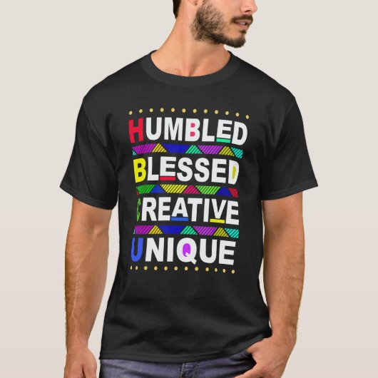 T-shirt HBCU Humbled Blessed Creative Unique Historical (Devant)