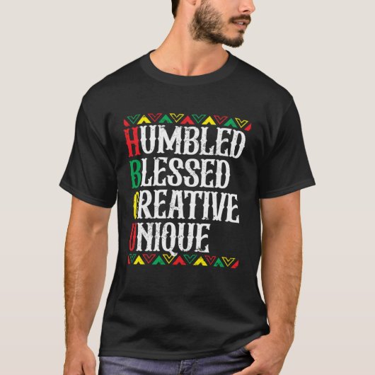 T-shirt HBCU Humbled Blessed Creative Unique Historique Af (Devant)
