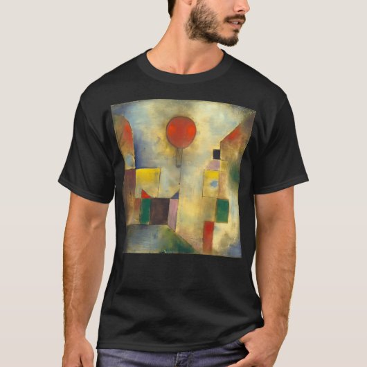 T-shirt Hd. Balloon Rouge De Paul Klee. élevé (Devant)