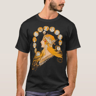 T-shirt Hd. Zodiac Par Alphonse Mucha (Signes Zodiaques